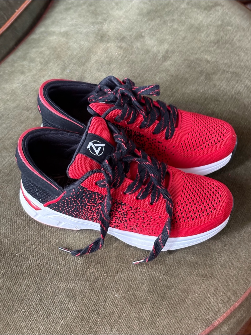 Red Kids Athletic Sneakers with Black Accents - Youth Sports Shoes